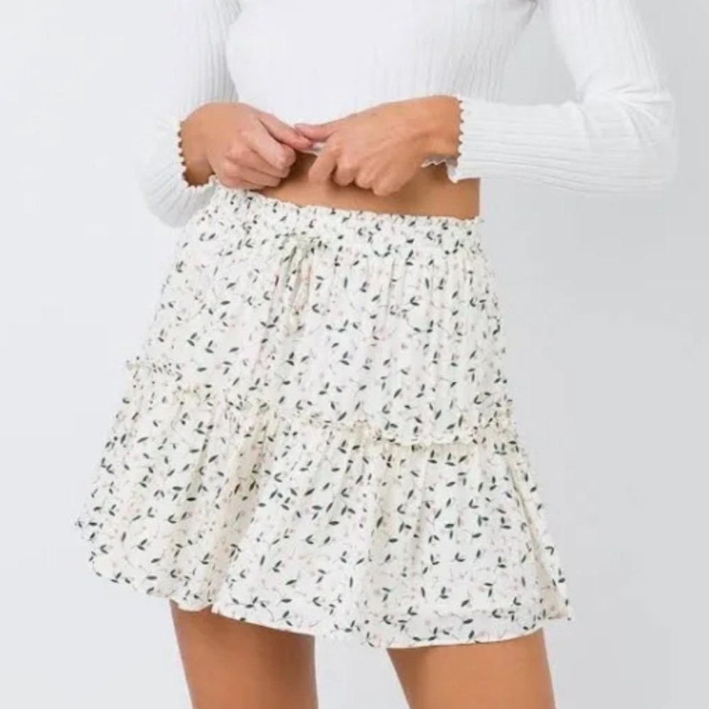 Princess Polly Light of Life White Floral Mini Skirt
